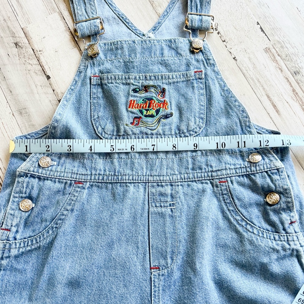 Vintage Y2K Hard Rock Cafe Save The Planet Denim Shortalls Kids Boys Sz 6 (read) - Picture 11 of 14